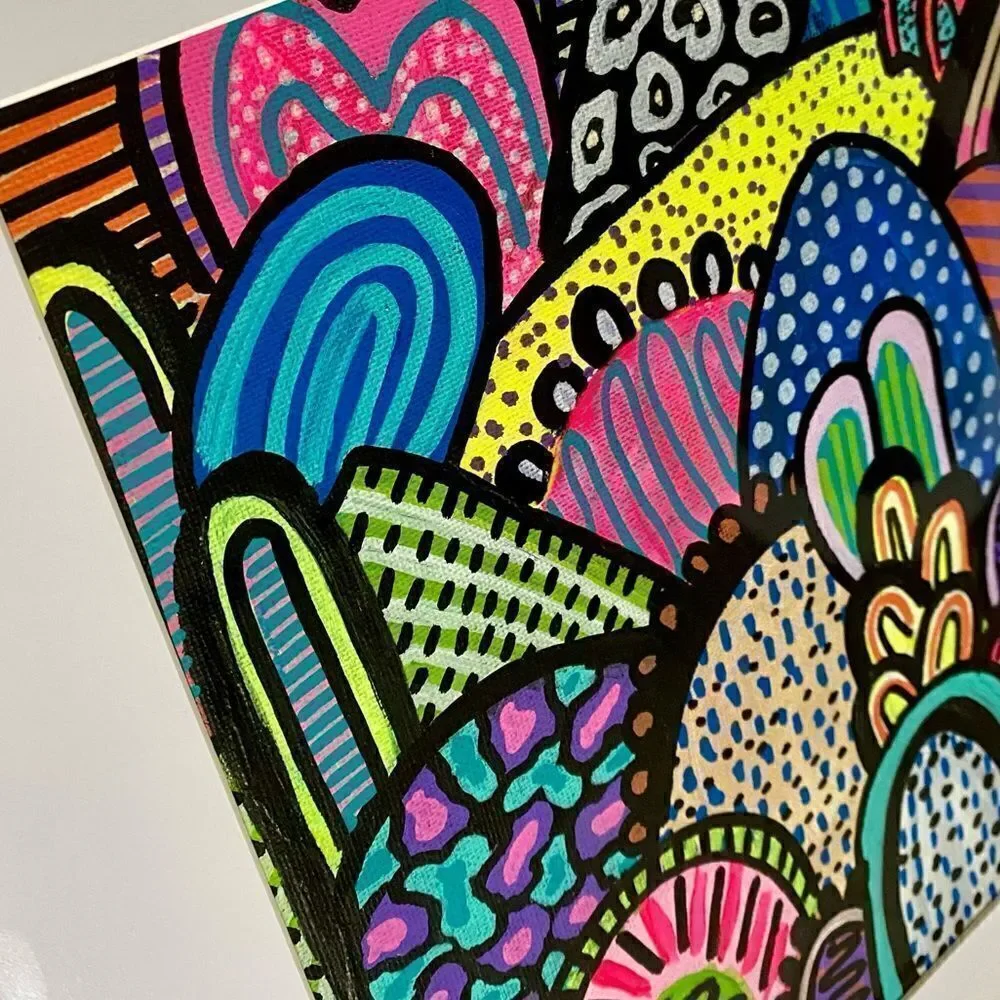 Custom One of a Kind Neon Rainbow Abstract Painting Original Artwork - Picture 10 of 13